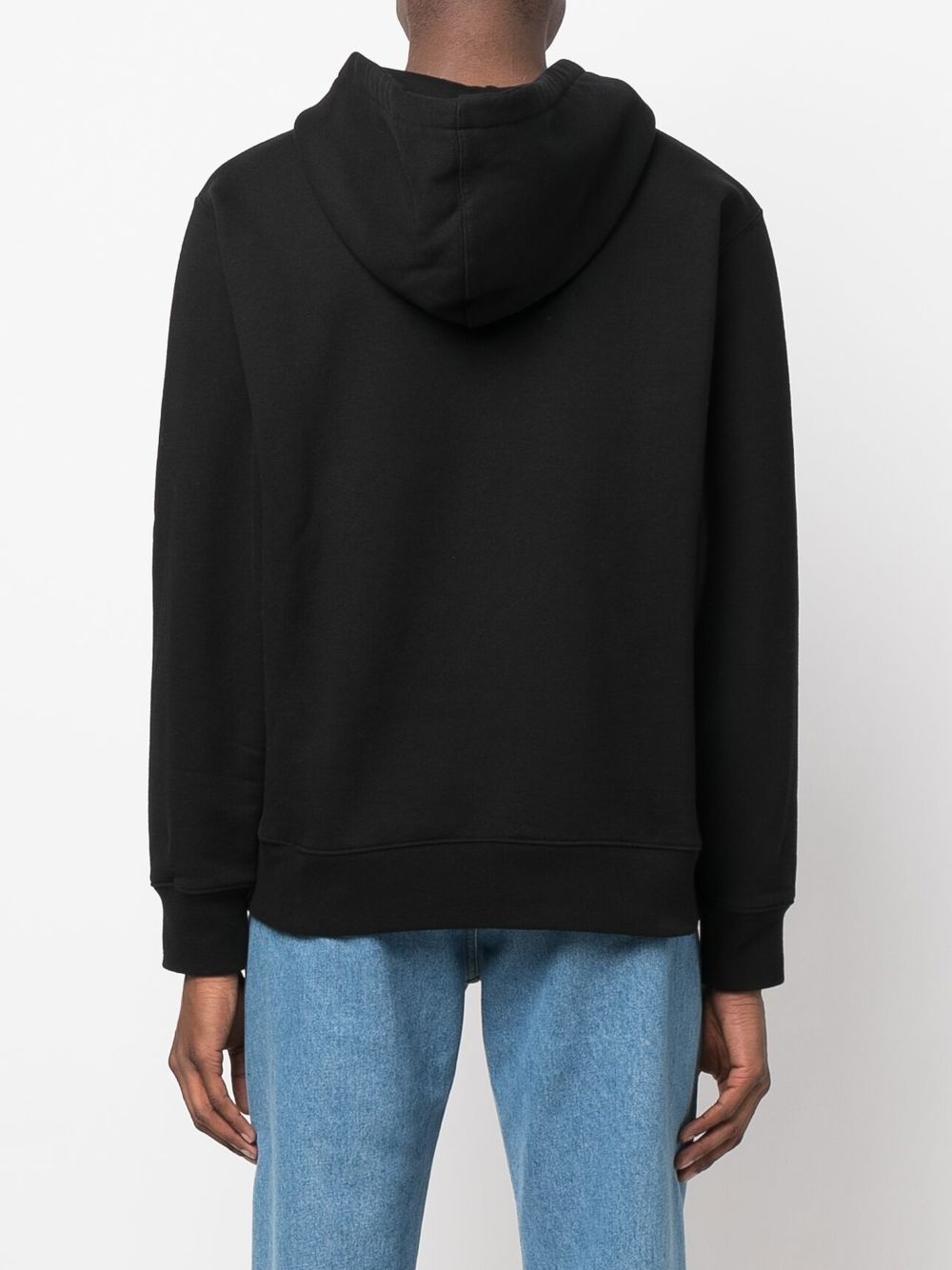 Shop Maison Kitsuné Logo-print Pullover Hoodie In Black