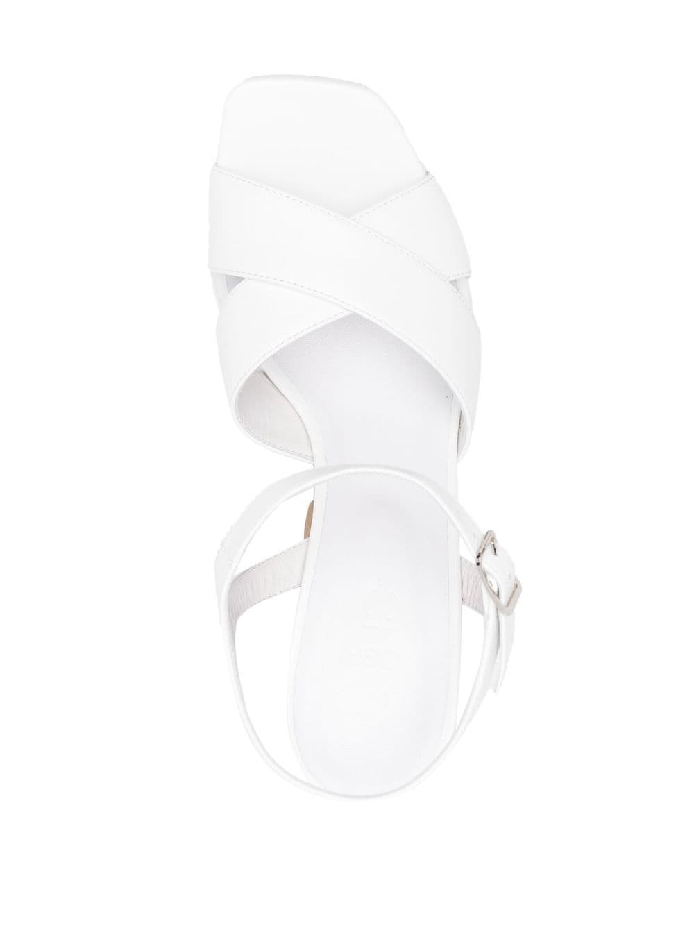 Shop Si Rossi Platform Sculpted-heel Sandals In White