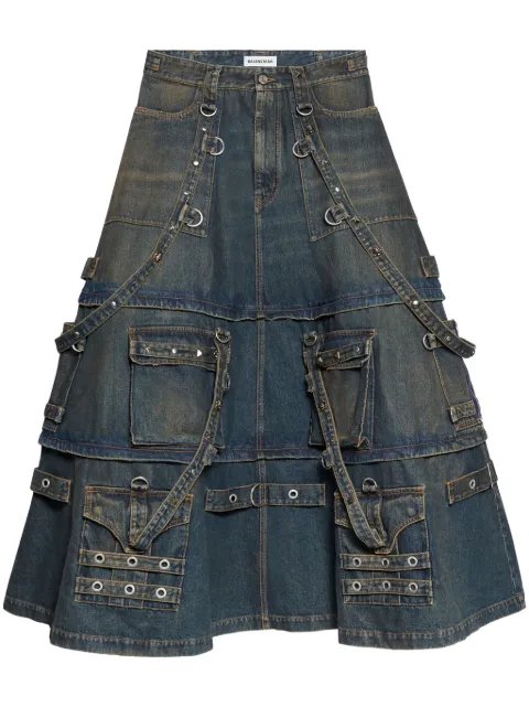 Balenciaga Raver denim maxi skirt