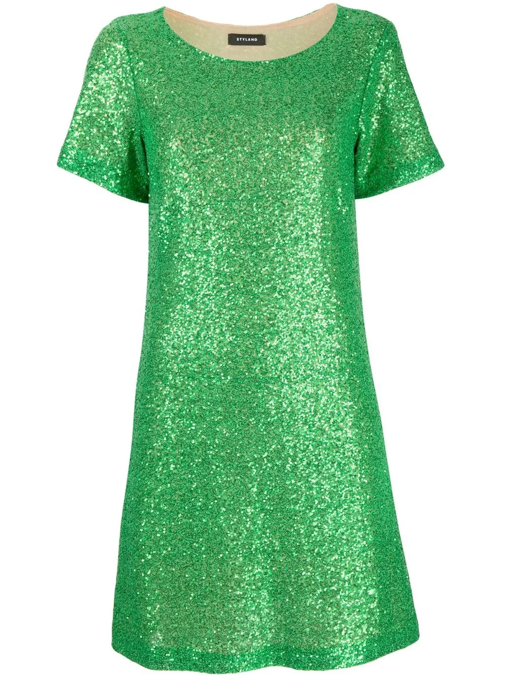 

STYLAND vestido corto acampanado con lentejuelas - Verde