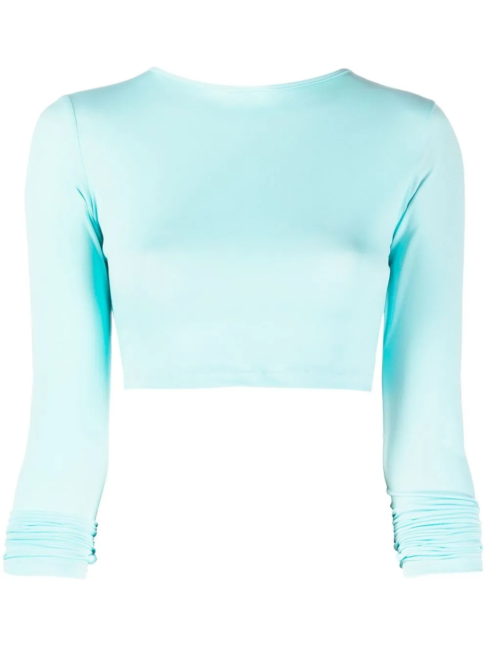 

STYLAND boat neck cropped blouse - Blue