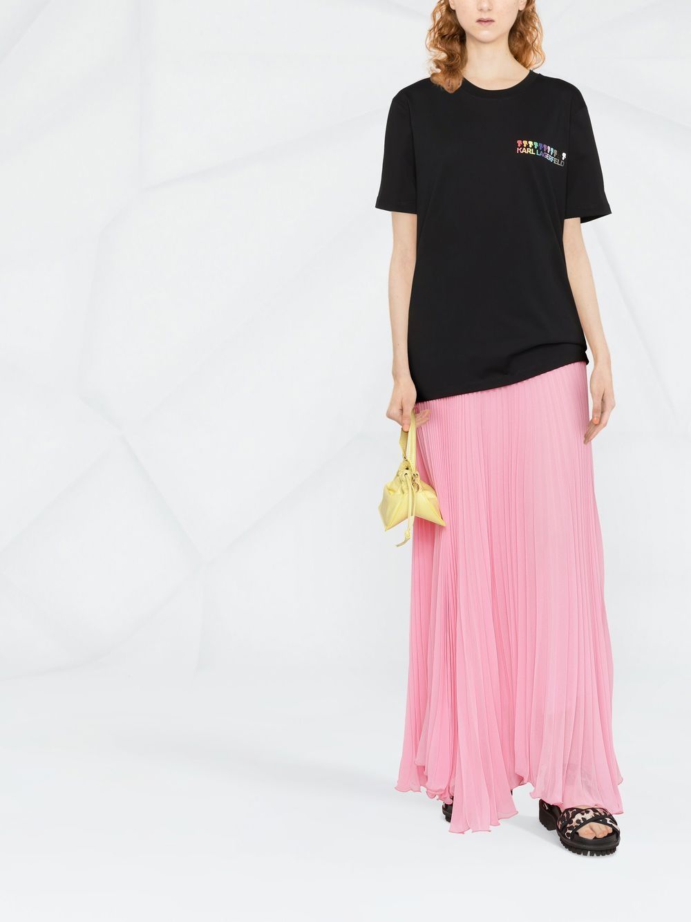 Shop Styland Asymmetric Pleated Skirt In Rosa