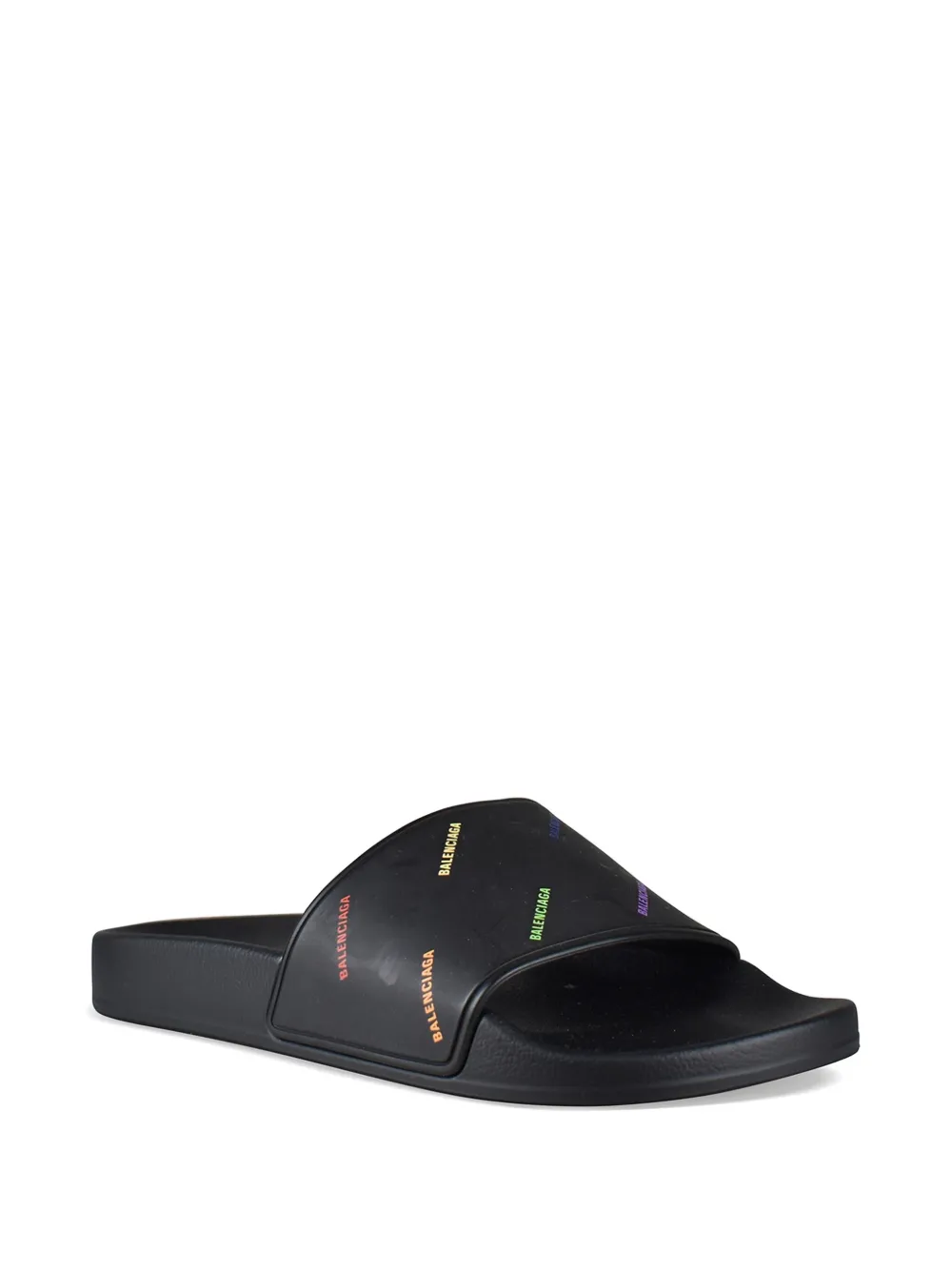  Balenciaga Pantoletten Mit Logo Print   Schwarz 