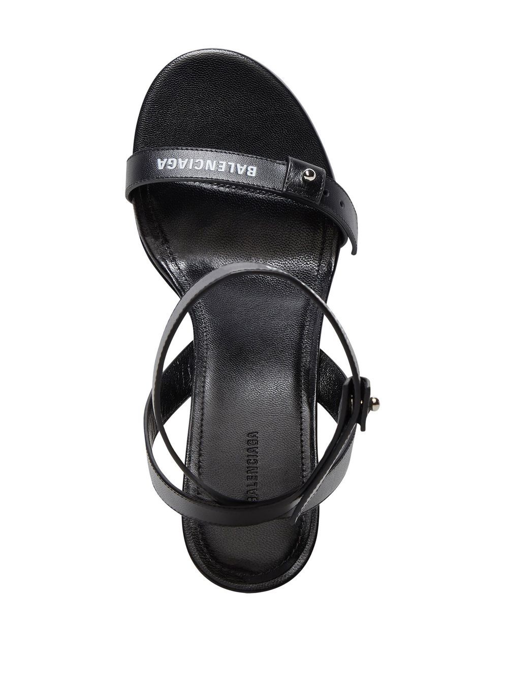 Shop Balenciaga Afterhour 90mm Leather Sandals In Schwarz