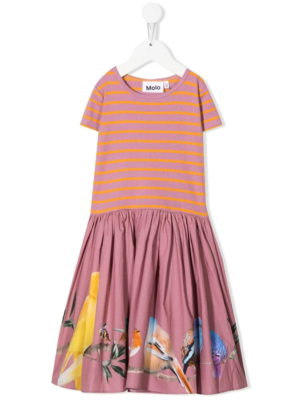 

Molo graphic-print striped dress - Pink