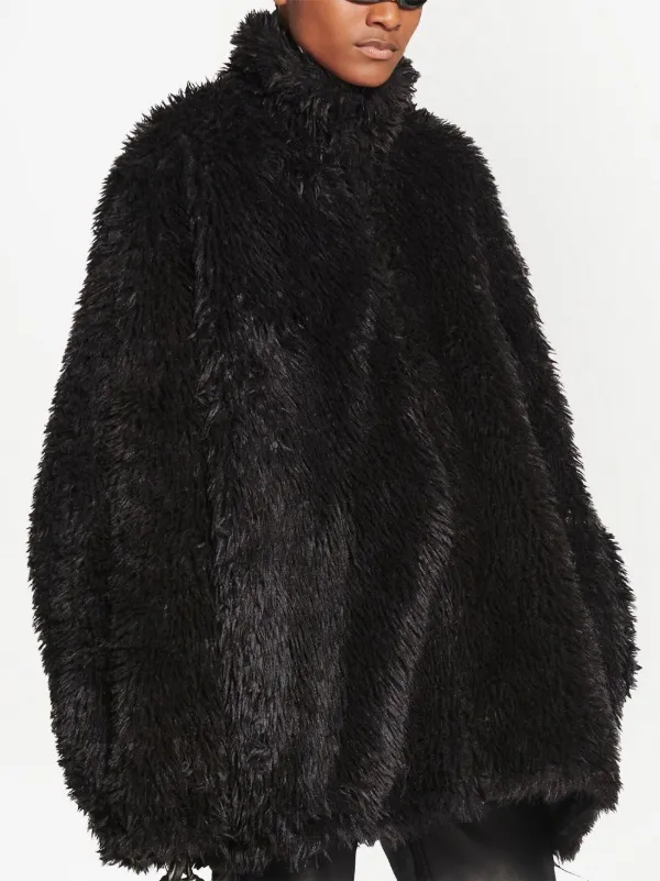 faux-fur single-breasted coat