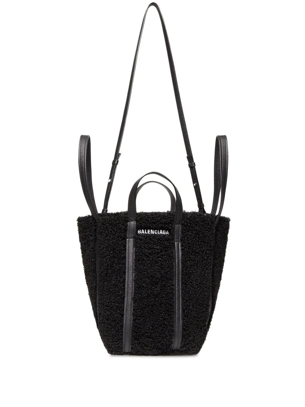 

Balenciaga Everyday faux-shearling tote bag - Black