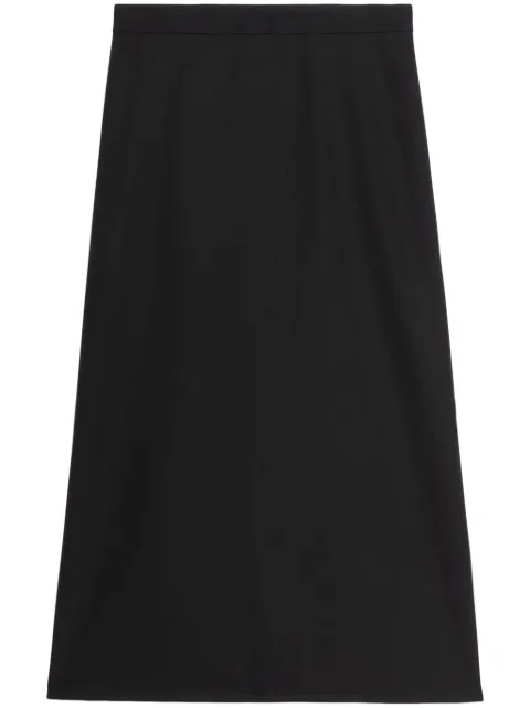 Balenciaga A-line flared wool skirt