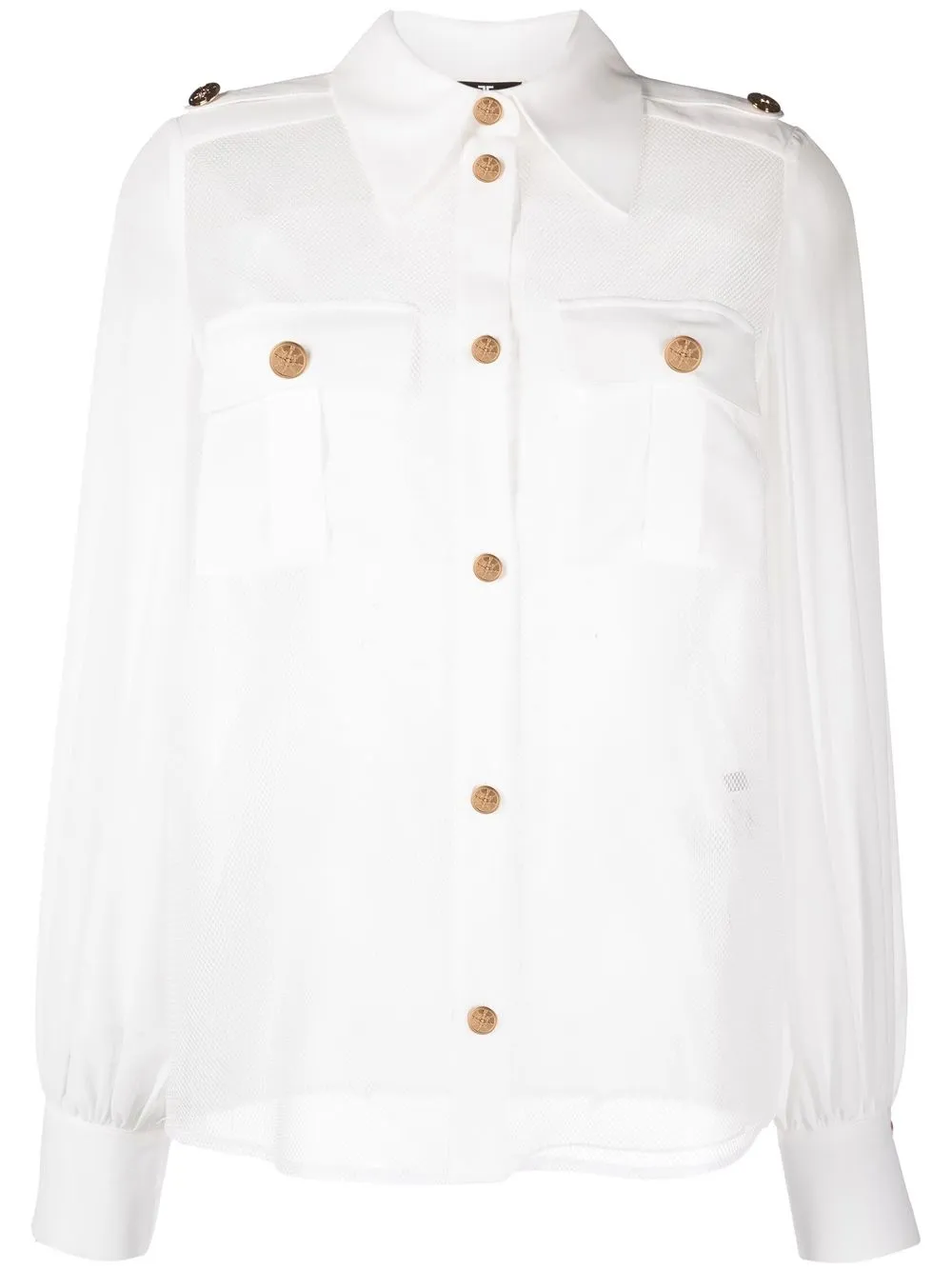 

Elisabetta Franchi sheer buttoned shirt - White