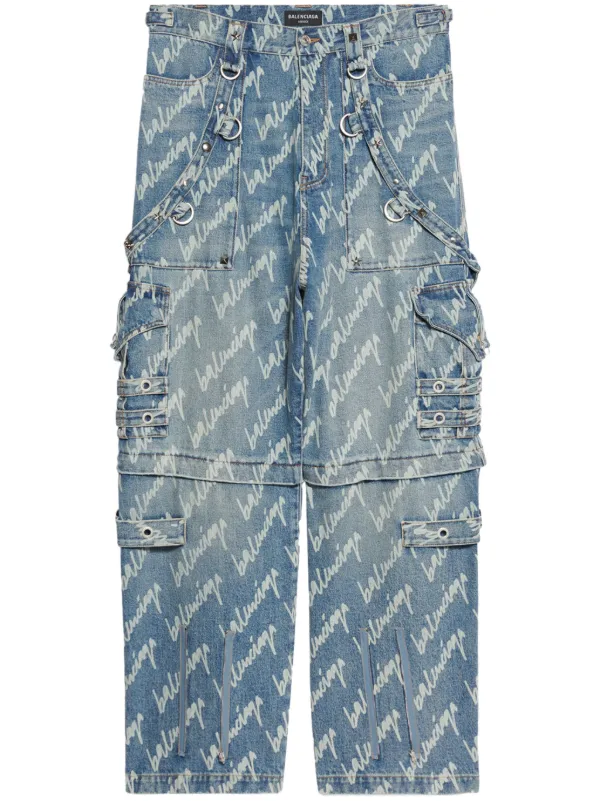 Balenciaga logo print jeans sales
