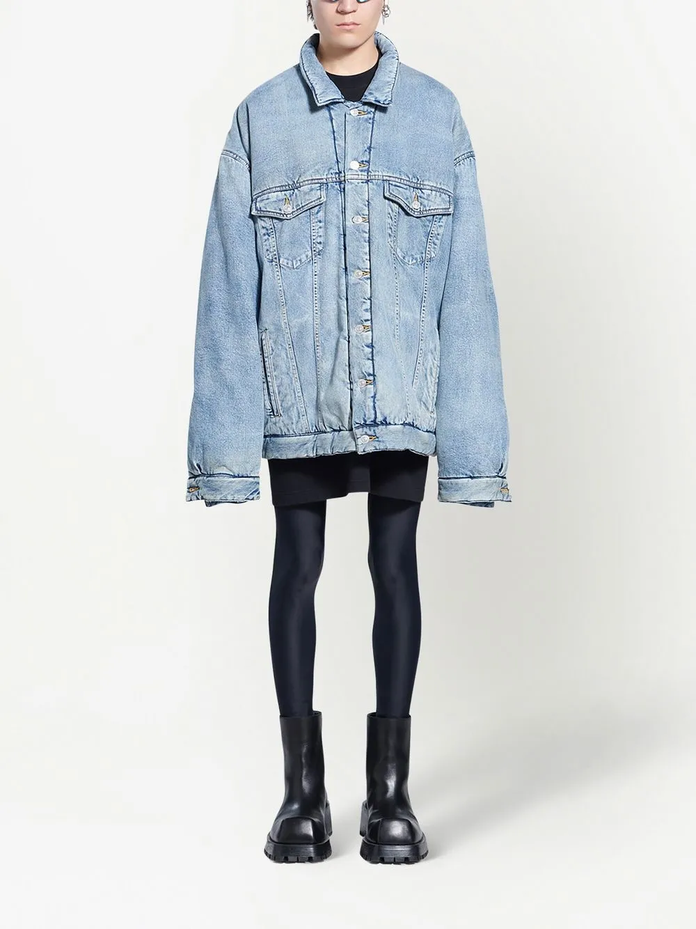 Balenciaga Blue Bb Monogram Denim Jacket