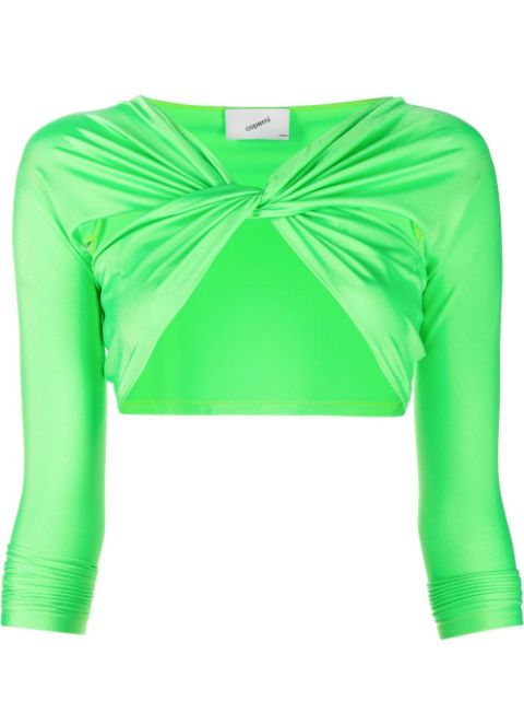 Coperni twist long-sleeve cropped top 