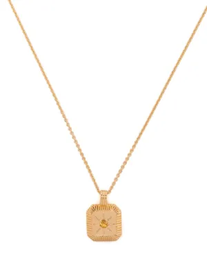 Tom Wood Cushion Pendant Tiger Eye Necklace | Silver | FARFETCH GE