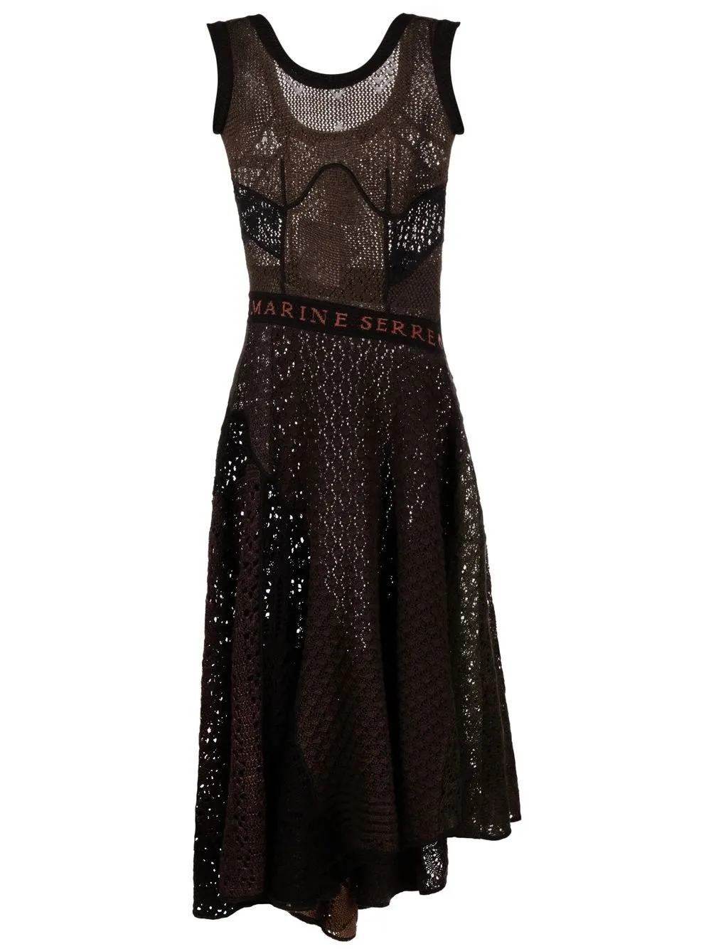 Marine Serre knitted midi dress – Brown