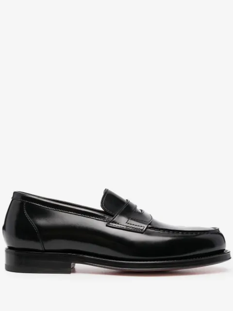 Santoni slip-on leather loafers