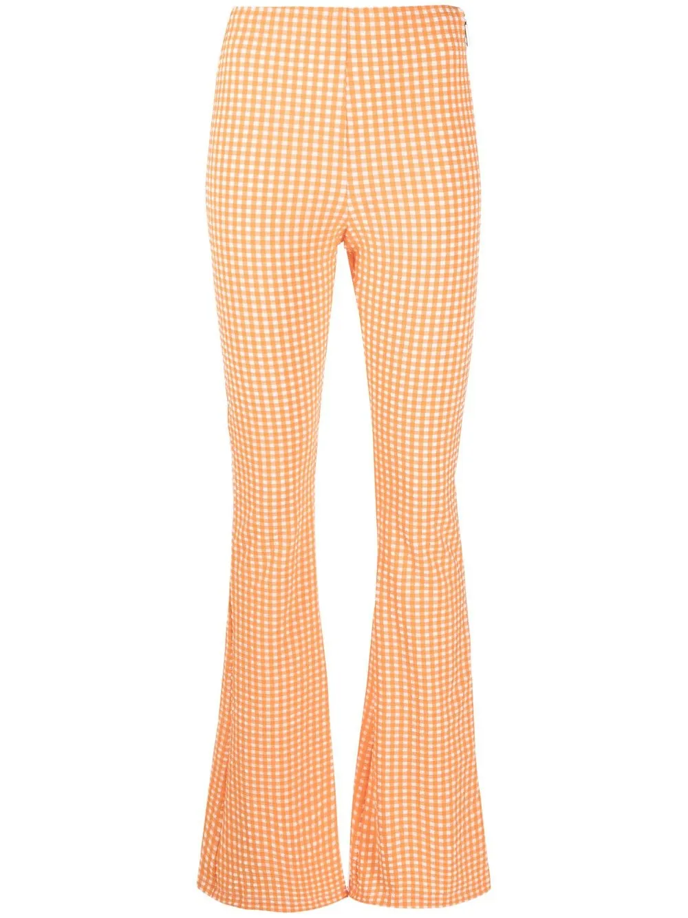 

MSGM pantalones acampanados con motivo cuadros gingham - Naranja