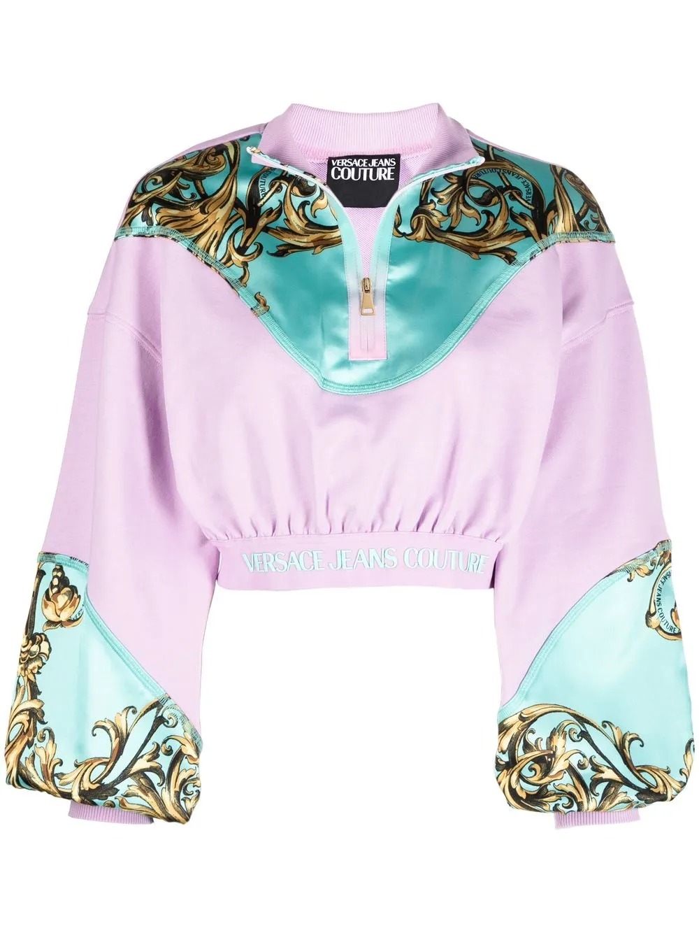 

Versace Jeans Couture sudadera corta con estampado Garland - Morado