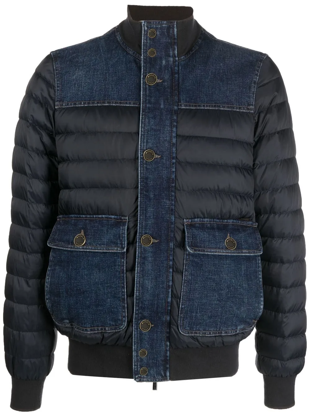 

Moorer front-button padded jacket - Blue