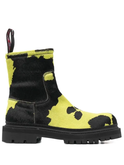 CamperLab cow-print suede boots