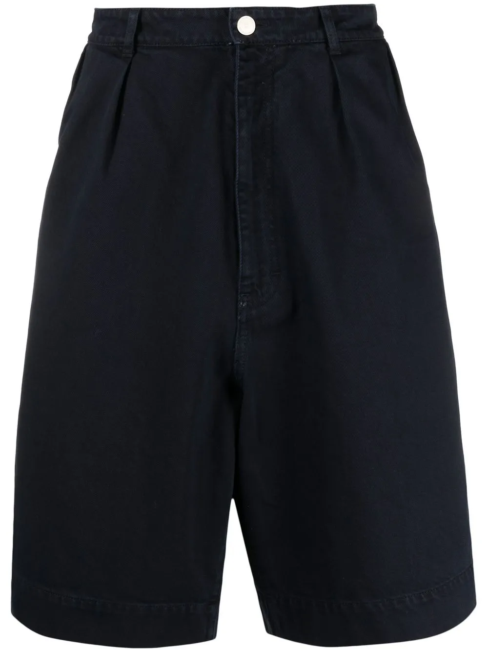 pleat-detail cotton Bermuda shorts