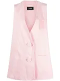 Raf Simons denim oversized logo patch gilet - Pink