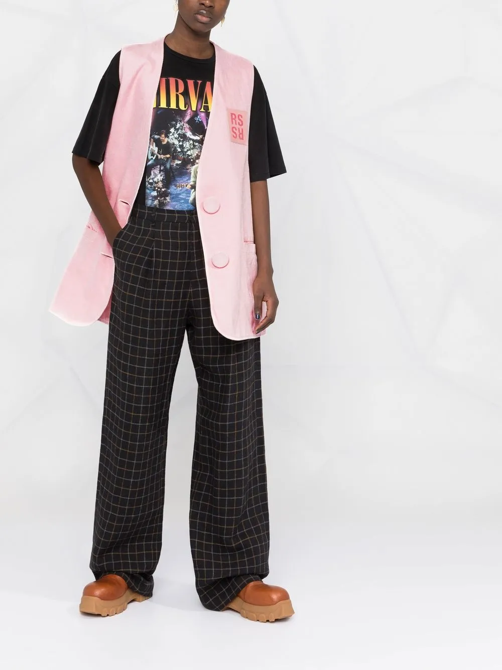 Raf Simons Gilet met logopatch - Roze