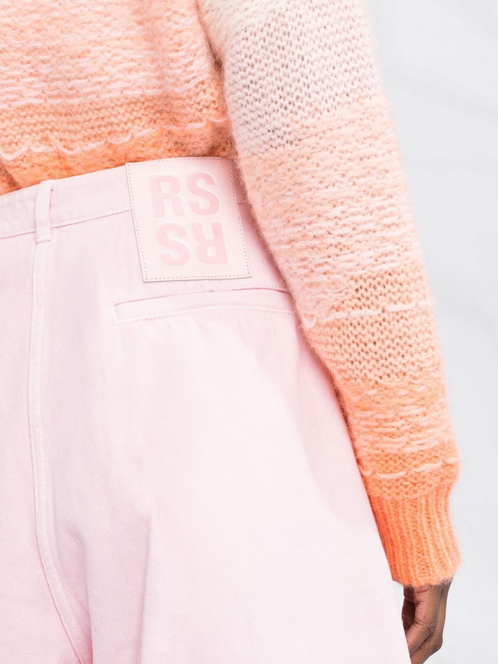 Shop Raf Simons Pleated Denim Shorts In Pink