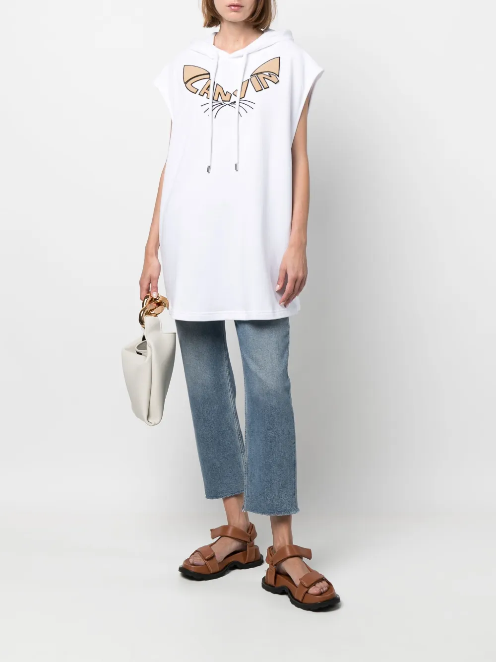 Lanvin Mouwloze hoodie - Wit