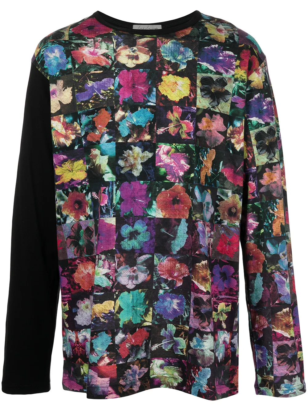 

Yohji Yamamoto playera con estampado floral - Negro