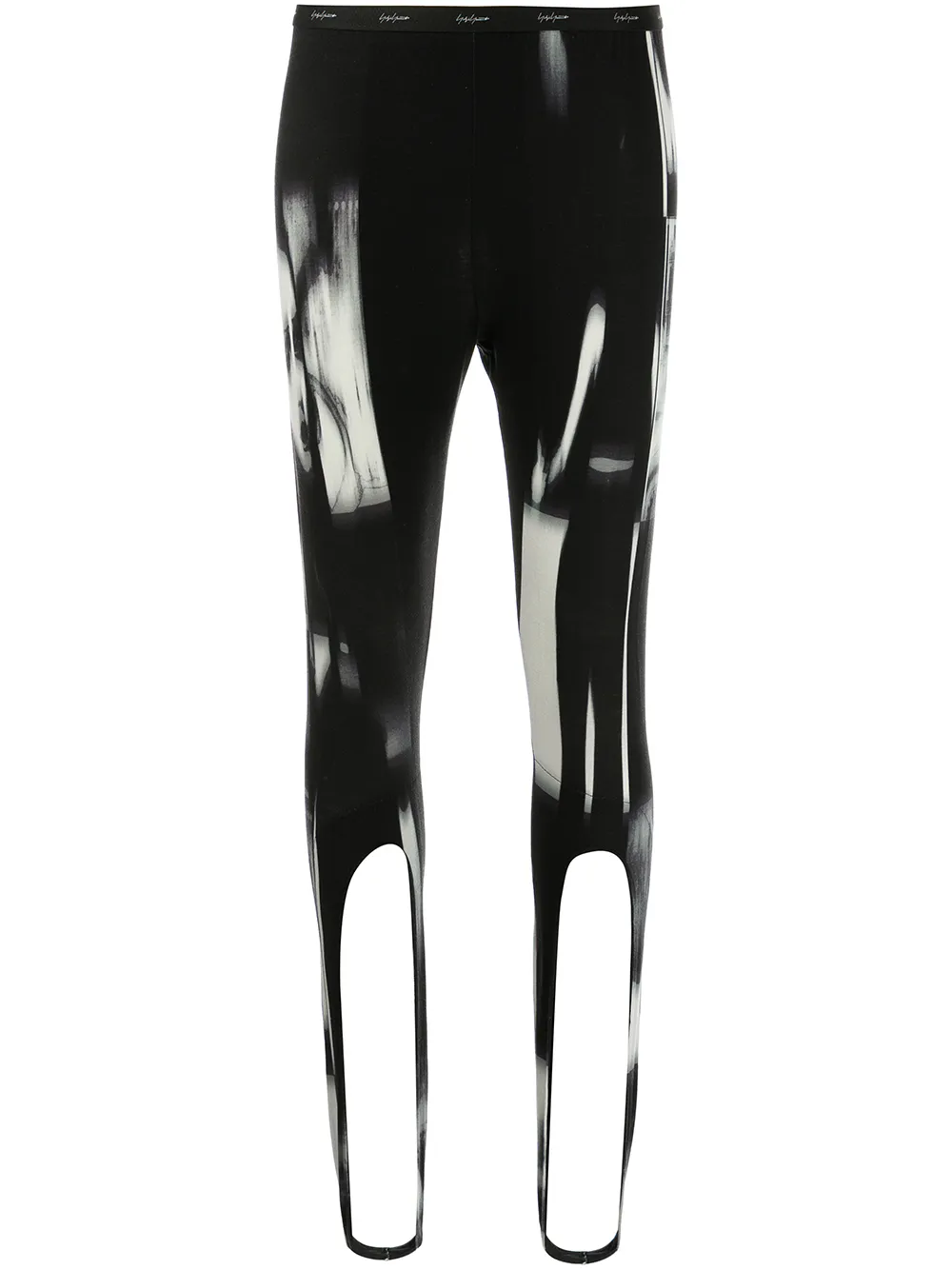 

Yohji Yamamoto leggins con estampado gráfico - Negro