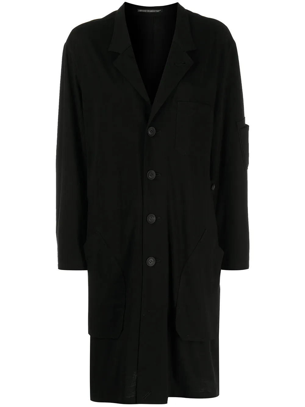 

Yohji Yamamoto saco con botones - Negro