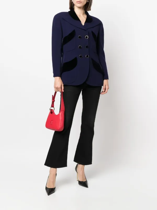 CHANEL Pre-Owned 1980s two-tone double-breasted Jacket Purple FARFETCH  IN