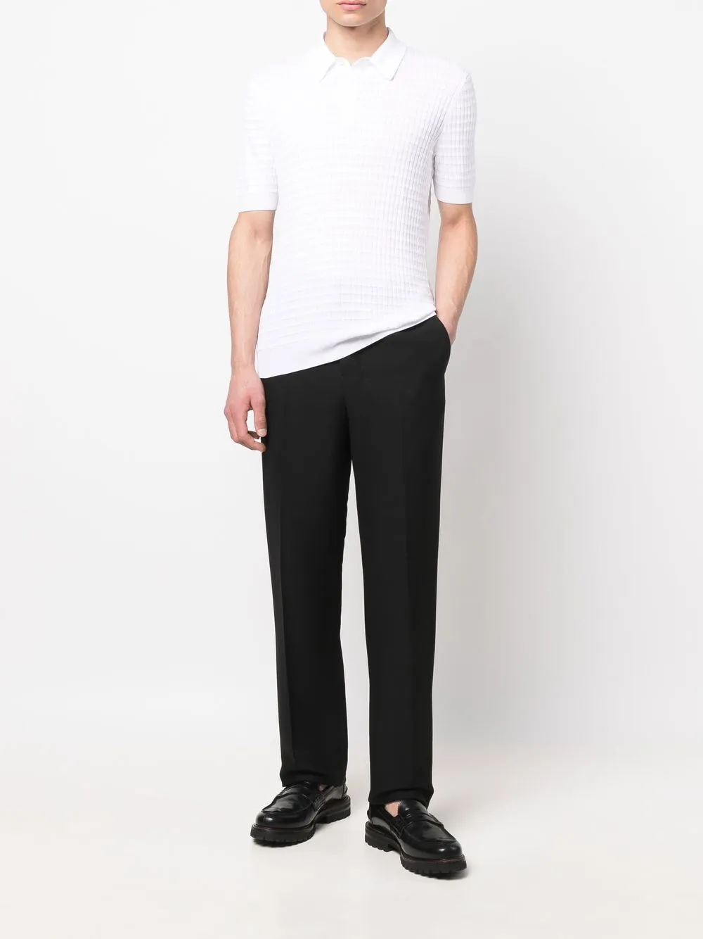 Tagliatore Katoenen poloshirt - Wit