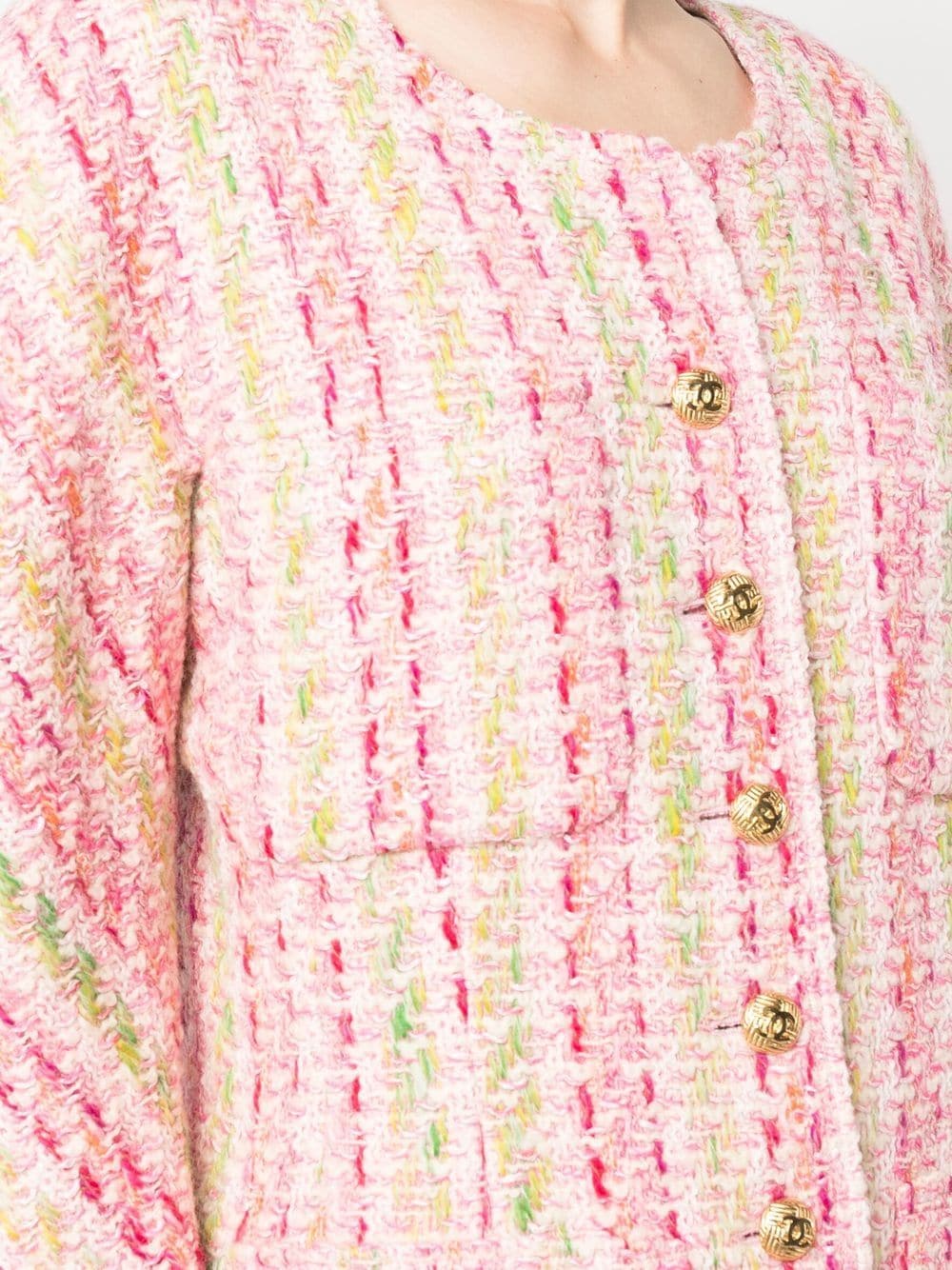 Pre-owned Chanel 1980s Tweed Skirt Suit In Pink
