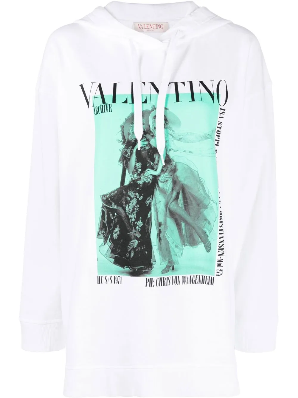 

Valentino hoodie con logo y cordones - Blanco