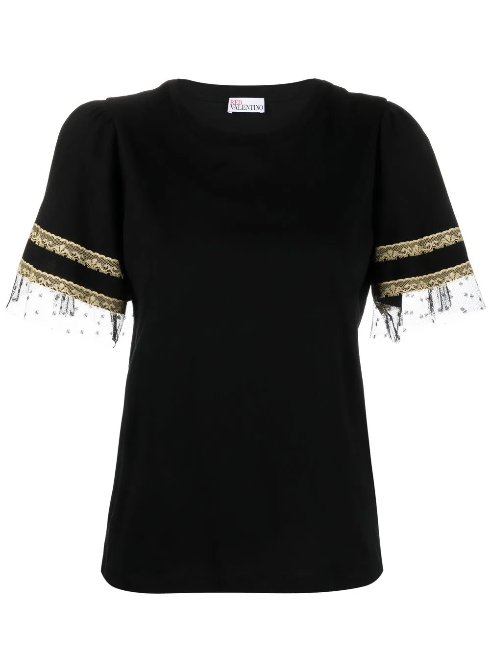 

RED Valentino lace-detail cotton T-shirt - Black