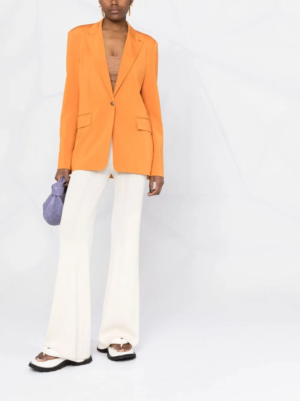 Remain Birger Christensen Single-breasted Button Fastening Blazer In Orange