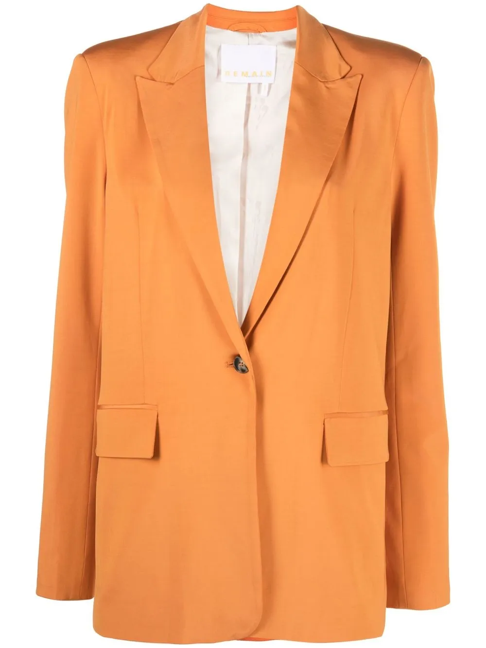 Remain Birger Christensen Single-breasted Button Fastening Blazer In Orange