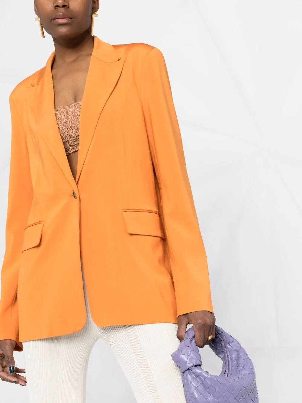 Remain Birger Christensen Single-breasted Button Fastening Blazer In Orange