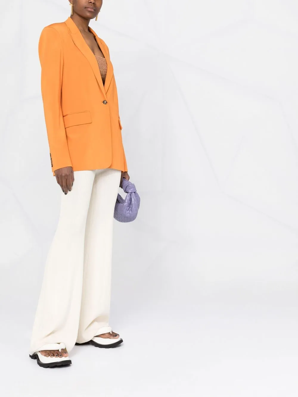 Remain Birger Christensen Single-breasted Button Fastening Blazer In Orange