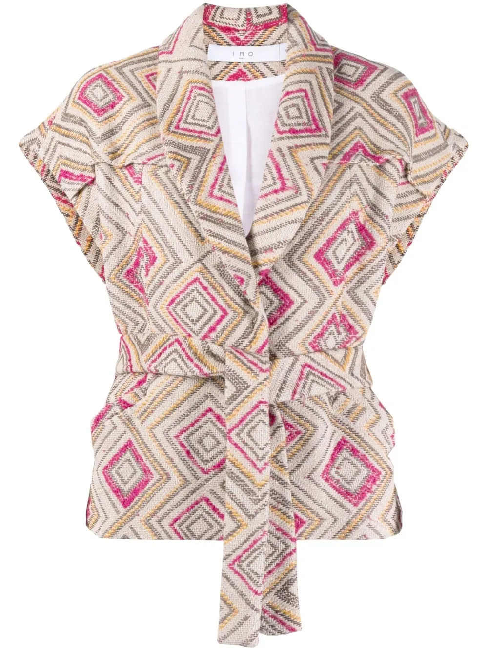 IRO tied-waist short-sleeved jacket - Neutrals