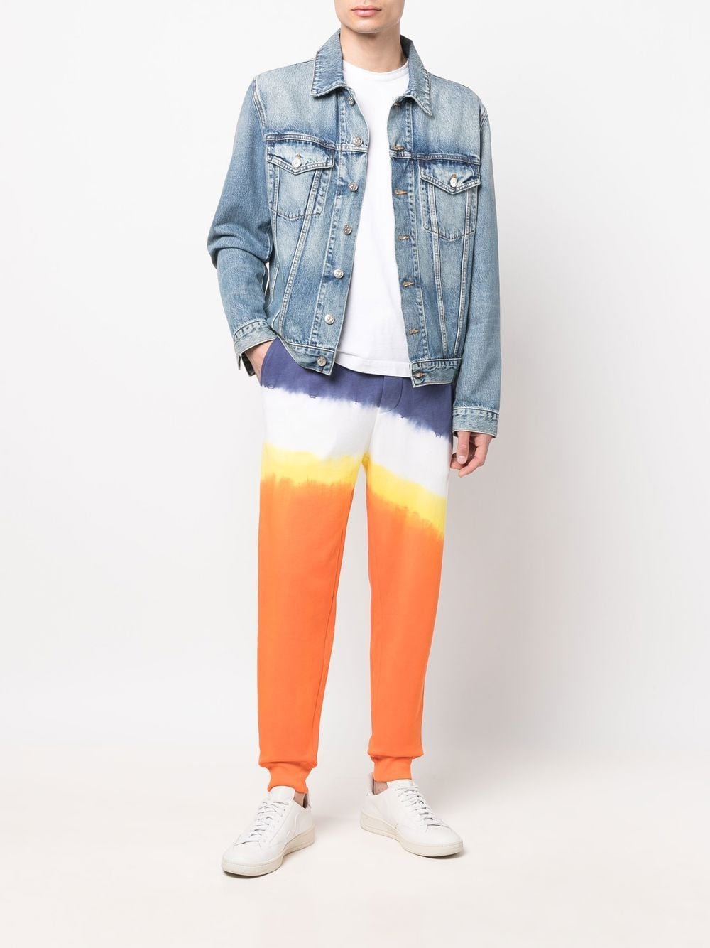 Shop Polo Ralph Lauren Tie Dye Jogging Trousers In Orange