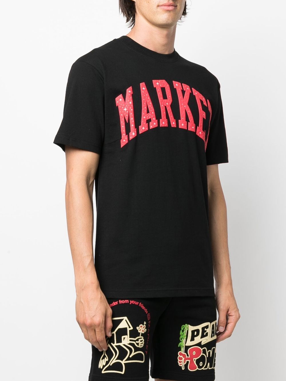 Shop Market Logo-print Cotton T-shirt In Black