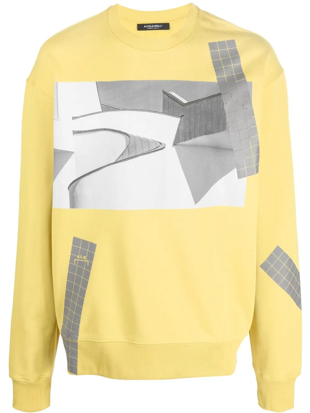 A-cold-wall* Grid Graphic Print Sweatshirt In Yellow