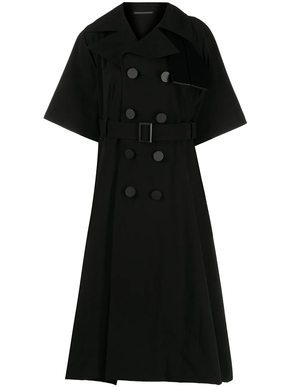 

Yohji Yamamoto Wood Rain short sleeve trench coat - Black