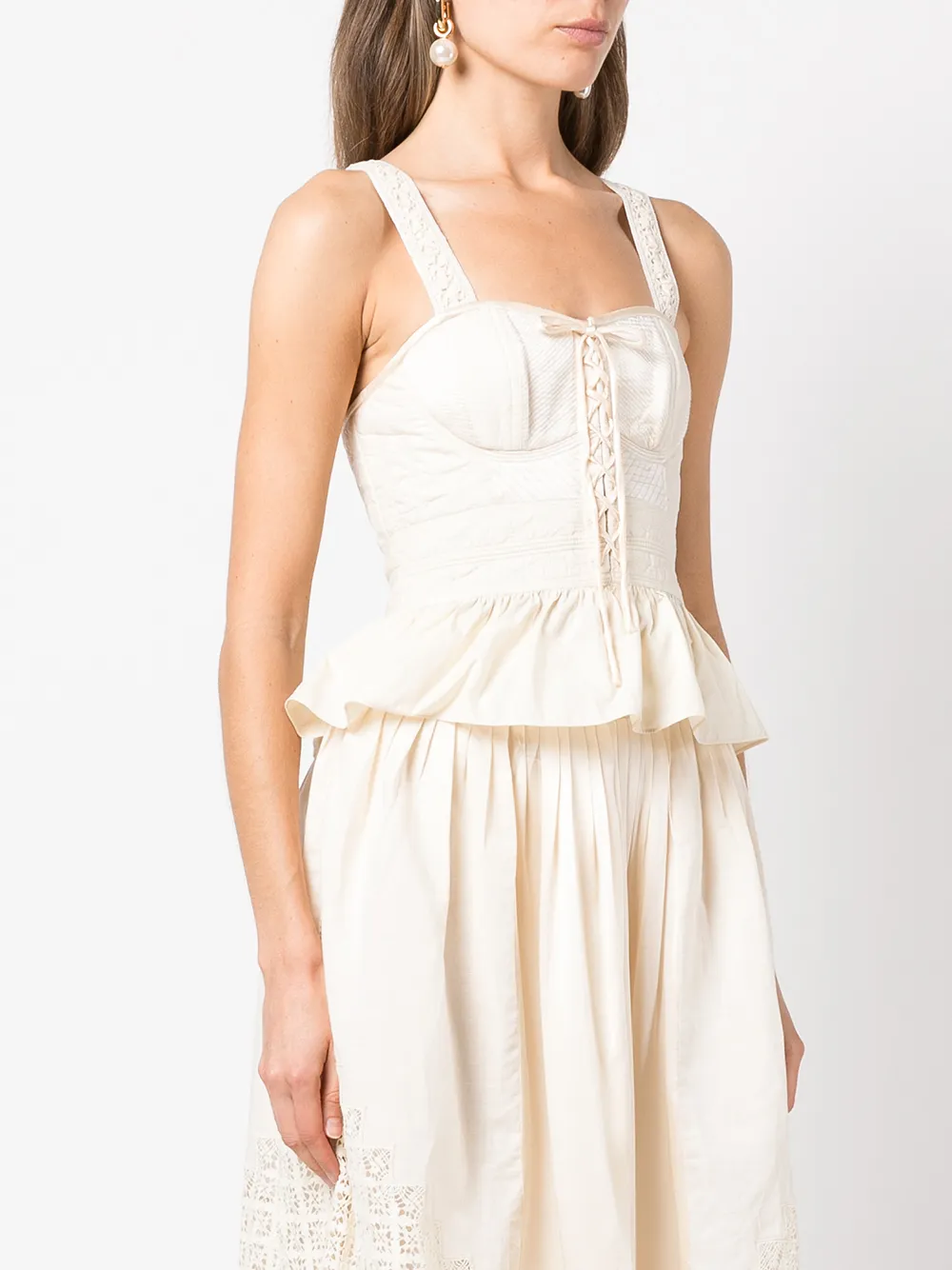 Ulla Johnson Peplum-hem Cotton Blouse In Neutrals
