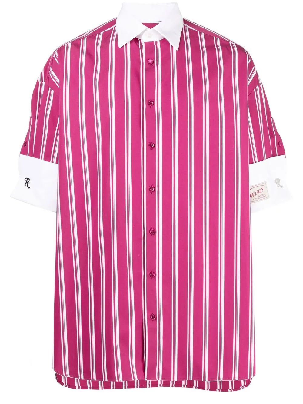 

Raf Simons camisa manga corta con rayas estampadas - Rosado