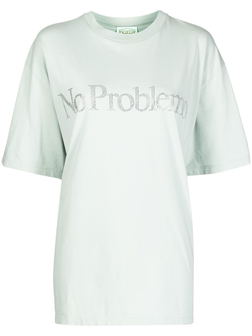 Aries Embellished No Problemo T-shirt In Blue
