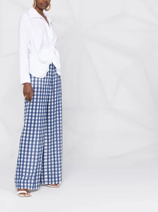Jacquemus Marino Gingham wide-leg 