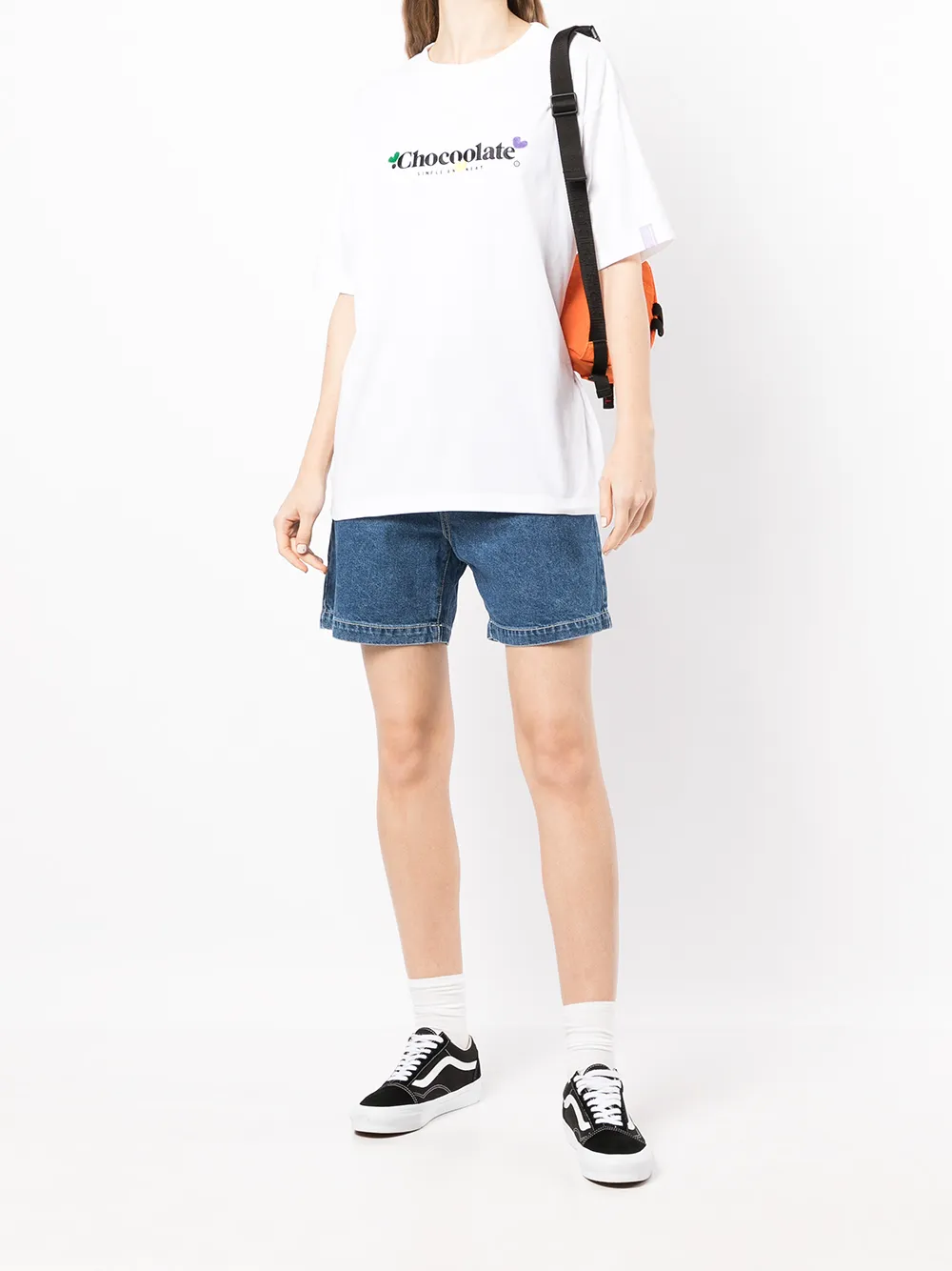 

CHOCOOLATE logo-print oversized cotton T-shirt - White